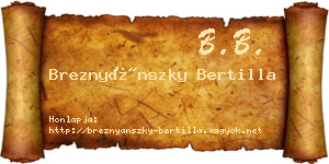 Breznyánszky Bertilla névjegykártya